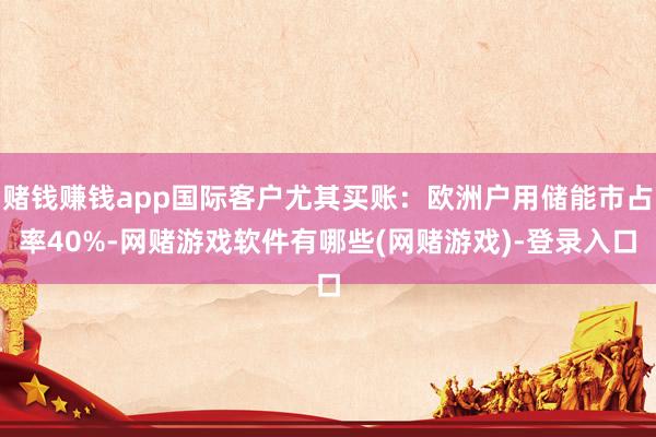 赌钱赚钱app国际客户尤其买账：欧洲户用储能市占率40%-网赌游戏软件有哪些(网赌游戏)-登录入口